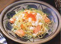 長ねぎと鮭の和風パスタ